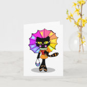 kool cat - Fun Note card Karte (Gelbe Blume)