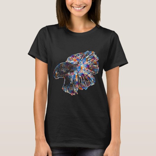Kooler und großartiger Betta-Fisch Geometrie T-Shirt (Vorderseite)