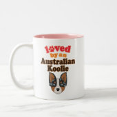 Koolie Dog Lover Geschenk Zweifarbige Tasse (Links)