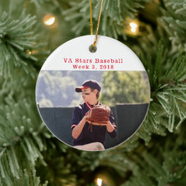 Kooperiert NY Baseball Foto Spaß Fakten Speicher Keramik Ornament