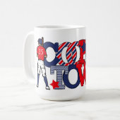 Kooperstown Patriotic Letters Baseball Jahr Kaffeetasse (Vorderseite Links)