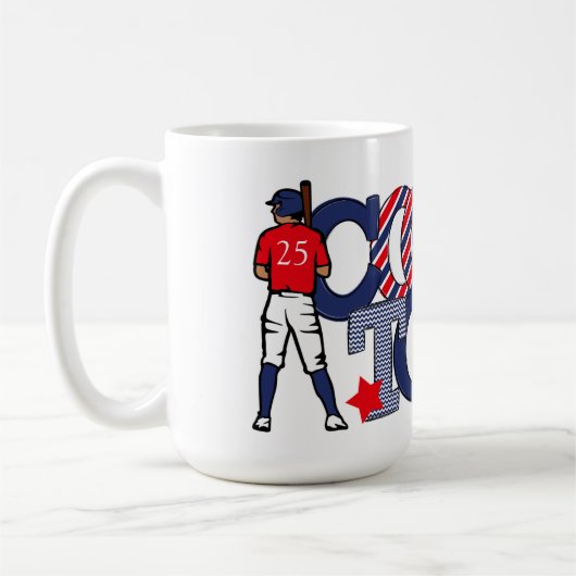 Kooperstown Patriotic Letters Baseball Jahr Kaffeetasse (Links)