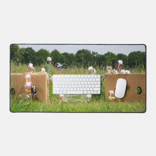 Koorddansende Fubby Poppetjes die balanseren Schreibtischunterlage (Tastatur & Maus)