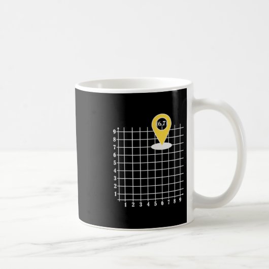Koordinate 6 Nummer 67 Sechs Sieben Meme Kaffeetasse (Rechts)