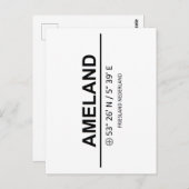 Koordinaten Ameland Postkarte (Vorne/Hinten)