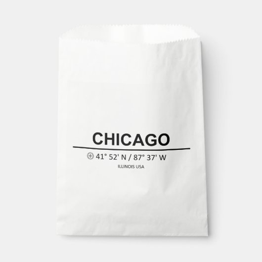 Koordinaten Chicago Geschenktütchen (Vorderseite)