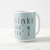 Koordinaten der Breitengrade in Helsinki Kaffeetasse (VorderseiteRechts)