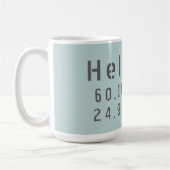 Koordinaten der Breitengrade in Helsinki Kaffeetasse (Links)