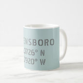 Koordinaten der Greensboro NC Latitude und Longitu Kaffeetasse (VorderseiteRechts)