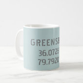 Koordinaten der Greensboro NC Latitude und Longitu Kaffeetasse (Vorderseite Links)