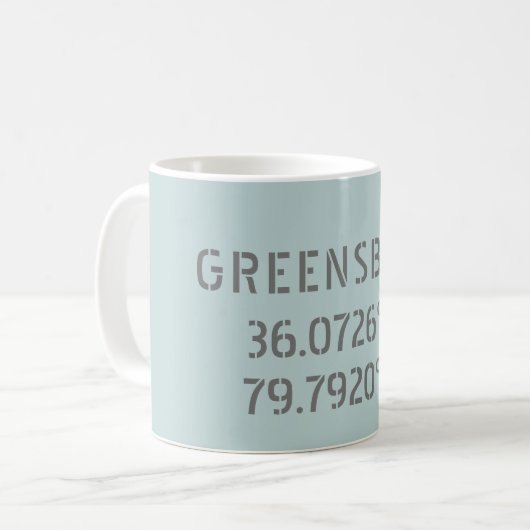 Koordinaten der Greensboro NC Latitude und Longitu Kaffeetasse (Vorderseite Links)
