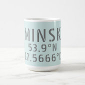 Koordinaten der Minsk Latitude Longitude Kaffeetasse (Mittel)