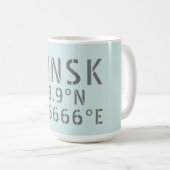 Koordinaten der Minsk Latitude Longitude Kaffeetasse (VorderseiteRechts)