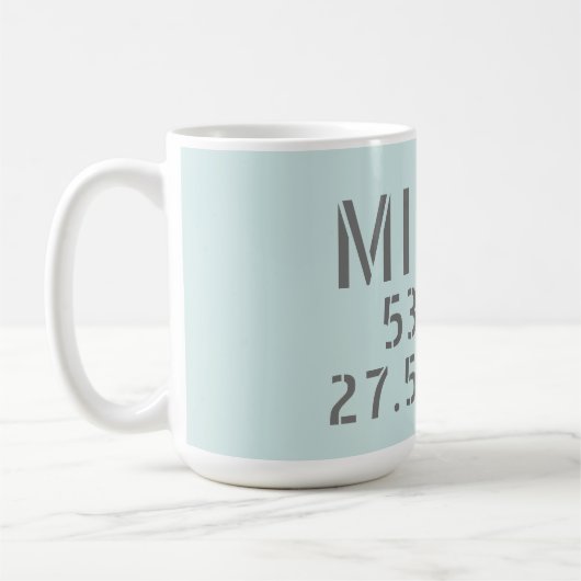 Koordinaten der Minsk Latitude Longitude Kaffeetasse (Links)