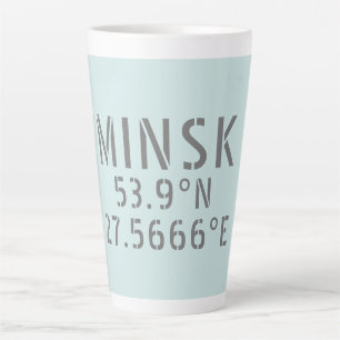 Koordinaten der Minsk Latitude Longitude Milchtasse