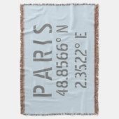 Koordinaten der Paris Latitude Longitude Decke (Vorderseite Vertikal)