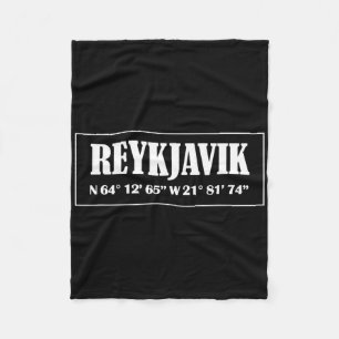 Koordinaten der Stadt Reykjavik Island Fleecedecke