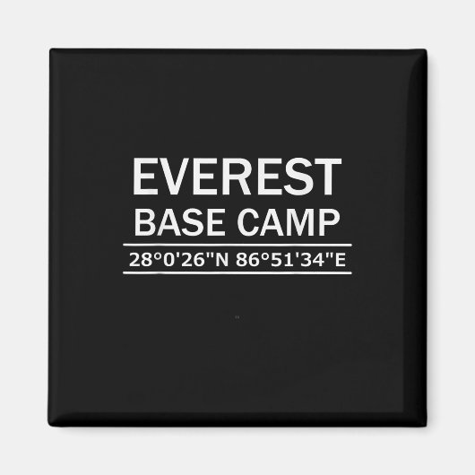 Koordinaten des Mt Everest Basislagers Magnet (Vorne)