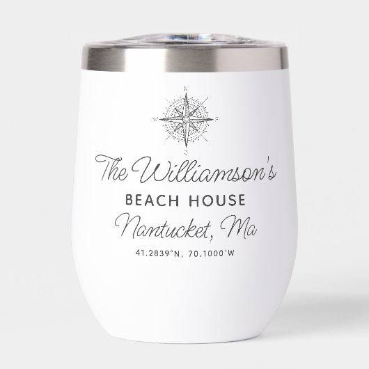 Koordinaten des Nautical Beach House, Familienname (Vorderseite)