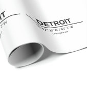 Koordinaten Detroit Geschenkpapier (Rolleneckpunkt)