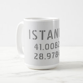 Koordinaten für Breite und Länge von Istanbul Kaffeetasse