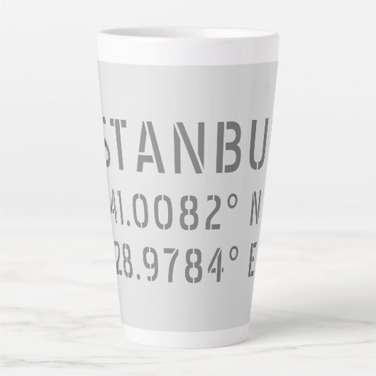 Koordinaten für Breite und Länge von Istanbul Milchtasse (Vorderseite)