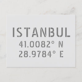 Koordinaten für Breite und Länge von Istanbul Postkarte