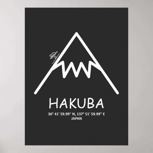 Koordinaten Hakuba Japan Poster (Vorne)