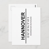 Koordinaten Hannover Postkarte (Vorne/Hinten)