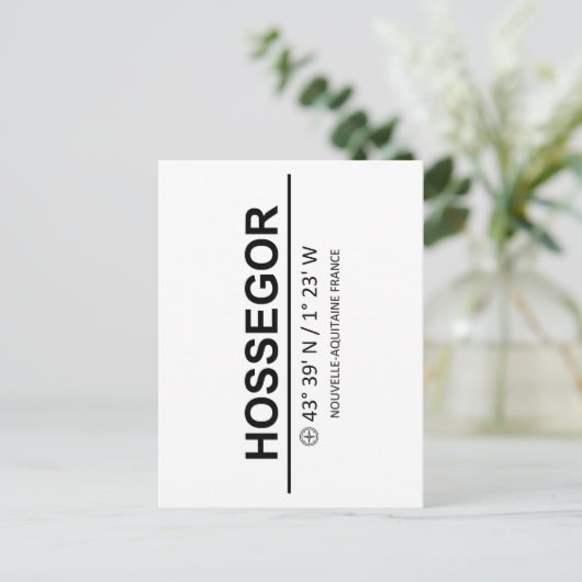 Koordinaten Hossegor Postkarte (Stehend Vorderseite)