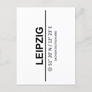 Koordinaten Leipzig Postkarte