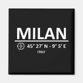 Koordinaten Mailand Magnet (Vorne)