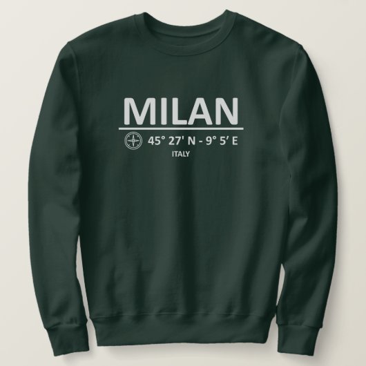 Koordinaten Mailand Sweatshirt (Design vorne)