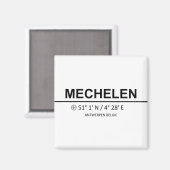 Koordinaten Mechelen Magnet (Vorderseite/Rückseite)