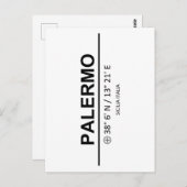 Koordinaten Palermo Postkarte (Vorne/Hinten)