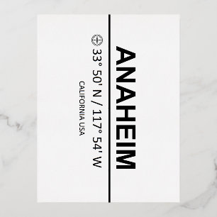 Koordinaten von Anaheim — Koordinaten von Anaheim Folien Feiertagspostkarte