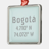 Koordinaten von Bogotá Latitude und Longitude Ornament Aus Metall (Links)