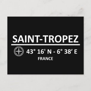 Koordinaten von Saint Tropez Feiertagspostkarte