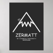 Koordinaten Zermatt Schweiz Poster (Vorne)
