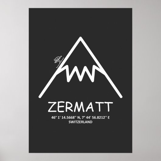 Koordinaten Zermatt Schweiz Poster (Vorne)