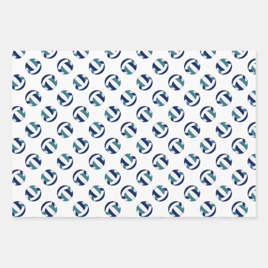 Koordination der aquamarinen Volleyballmuster in S Geschenkpapier Set (Vorderseite 3)