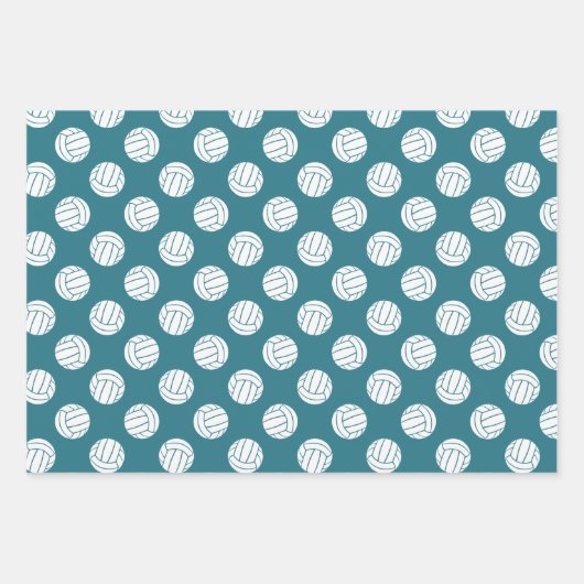 Koordination der aquamarinen Volleyballmuster in S Geschenkpapier Set (Vorderseite 2)