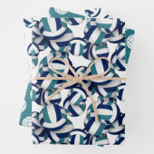 Koordination der aquamarinen Volleyballmuster in S Geschenkpapier Set (Beispiel)