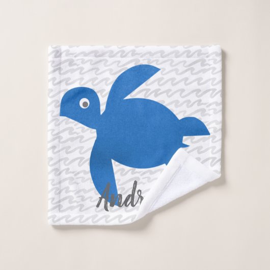 Koordination der Aquarellmeerschildkröte Shibori S Badhandtuch Set (Waschlappen)