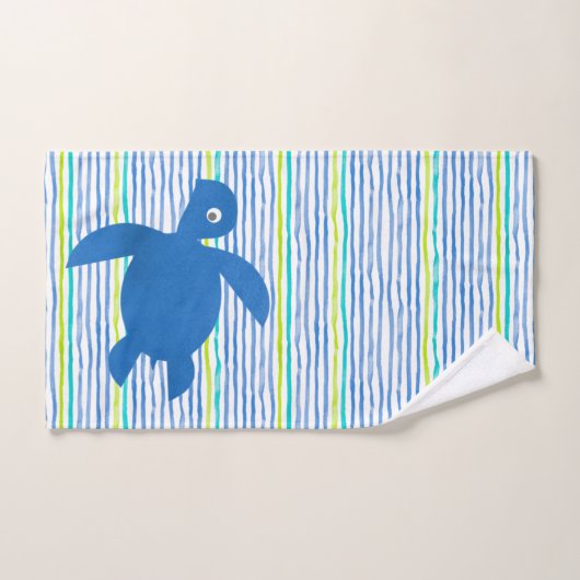 Koordination der Aquarellmeerschildkröte Shibori S Badhandtuch Set (Handtuch)