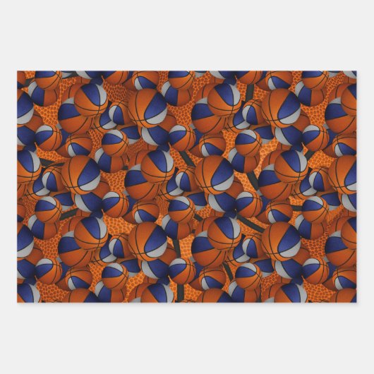 Koordination der Basketballmuster in Set Geschenkpapier Set (Vorderseite)