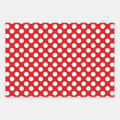 Koordination der niedlichen Rot- und Weißpolka-Pun Geschenkpapier Set (Vorderseite 3)