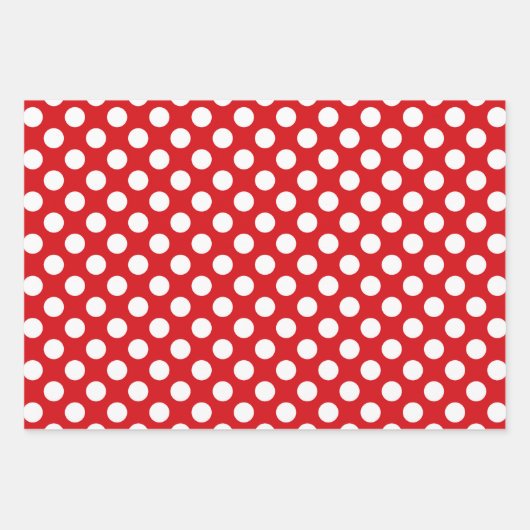 Koordination der niedlichen Rot- und Weißpolka-Pun Geschenkpapier Set (Vorderseite 3)