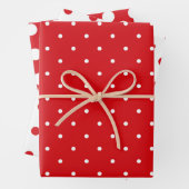 Koordination der niedlichen Rot- und Weißpolka-Pun Geschenkpapier Set (Beispiel)