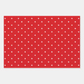 Koordination der niedlichen Rot- und Weißpolka-Pun Geschenkpapier Set (Vorderseite)